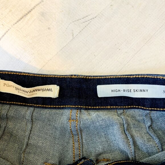 Anthropologie | Pilcro High Rise Skinny Jeans Stretch Denim Snake Trim Size 26 - Picture 11 of 14